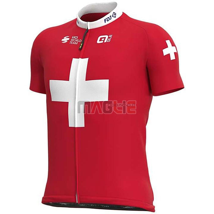 Maglia Groupama-FDJ Manica Corta 2020 Campione Svizzera